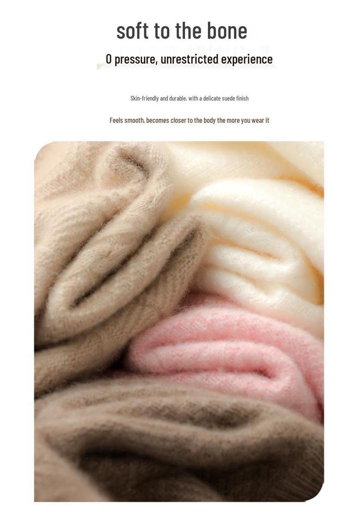 Women's Thick Cashmere Sweater: Solid Color, Half-High Neck, Loose Fit, Lazy Style, Cable Knit.