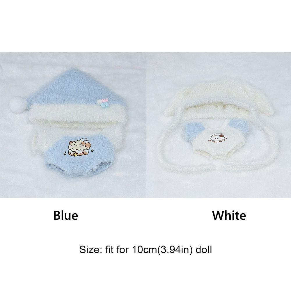 10cm Miniature Cap Pajamas Blue White Replacement Outfit Toy Doll Clothes  Cotton Stuffed Doll