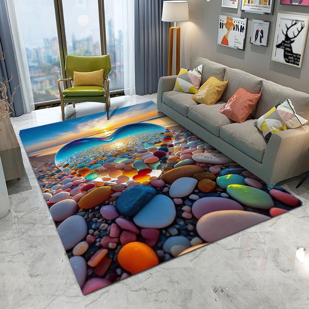 Sea Star Beach Waves Shell Colored Stone Sand Carpet Living Room Bedroom Home Decoration Children's Playground Non Slip Foot Mat