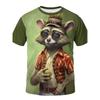 3d Print Funny Animal Raccoon T-Shirt for Men Summer Casual Short Sleeve T Shirt Streetwear Men's Oversized Crew Neck Tee Shirt