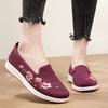Cloth Shoes Women's Single Shoes Fly-woven Fabric Breathable Non-slip  Sole One Pedal Middle-aged Mother Shoes