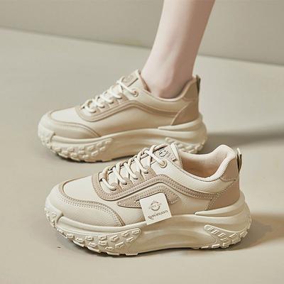 Dad Shoes Children's New Spring Platform Casual Versatile Light Feet Women's Shoes Leather Round Head