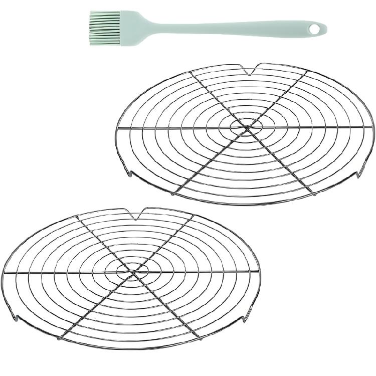 

Round Wire Cooling Grids For Baking Includes Silicone Brush For Even Coating Professional Cake Cooling Rack 1