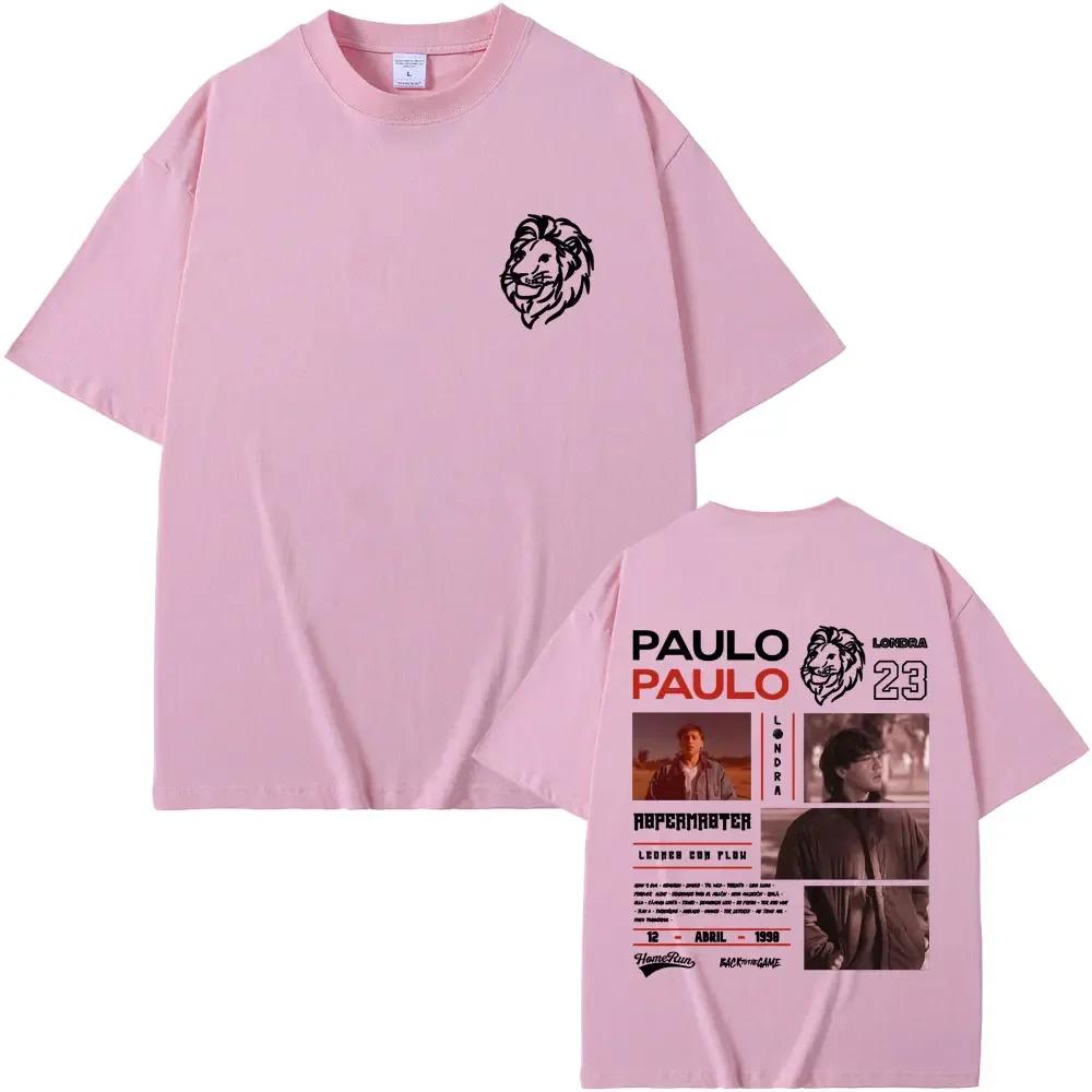 Rapper Paulo Londra Homerun Merch Tshirt Unisexs Fashion Casual Oversized T Shirts Unisex Wounisex Hip Hop Vintage Crewneck Tshirts Bl