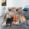 Animal Bedding Set 3D Printed Down Duvet Cover Pillowcase 2/3pc King Queen Bed Cover AU/DE/EU/ES Full-size Bed