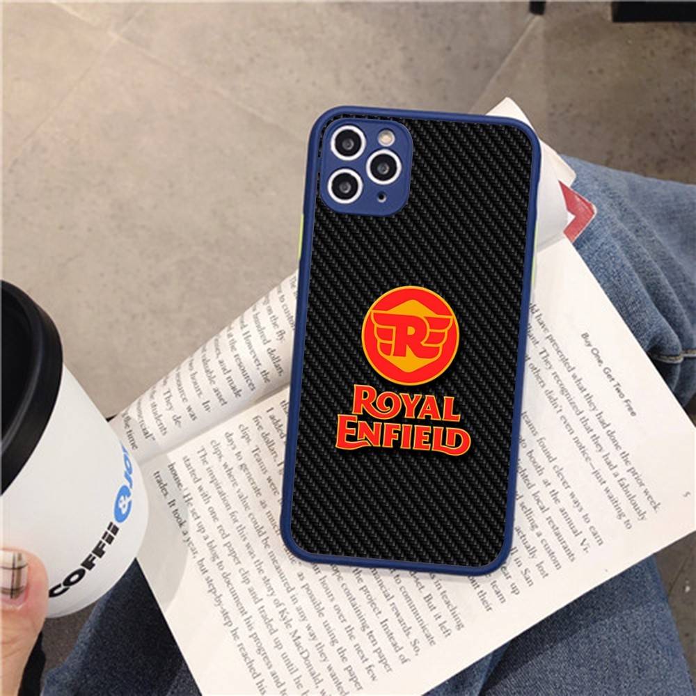 R-ROYALS E-ENFIELDS Logo For IPhone 16 13 15 11 12 14 Pro Max 15 16 Plus X XS MAX Matte Phone Cover