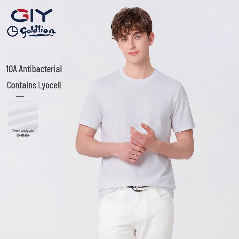 

Goldlion GY Men s Letter Print Short Sleeve T-Shirt M