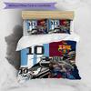 Messi World Cup Glory Bedding Set,Soft Bed Linen for Bedroom Home Decoration,Football Fan Gift,Breathable Duvet Cover with Pillowcases,Soccer Themed,P