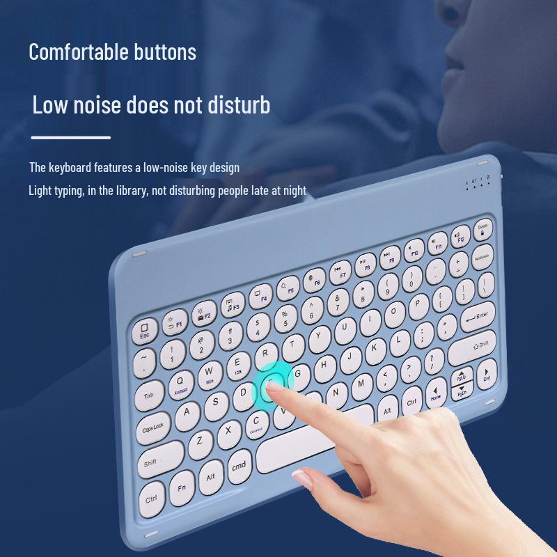 Wireless Bluetooth Keyboard with Round Keycaps for Apple & Huawei Tablets/Phones