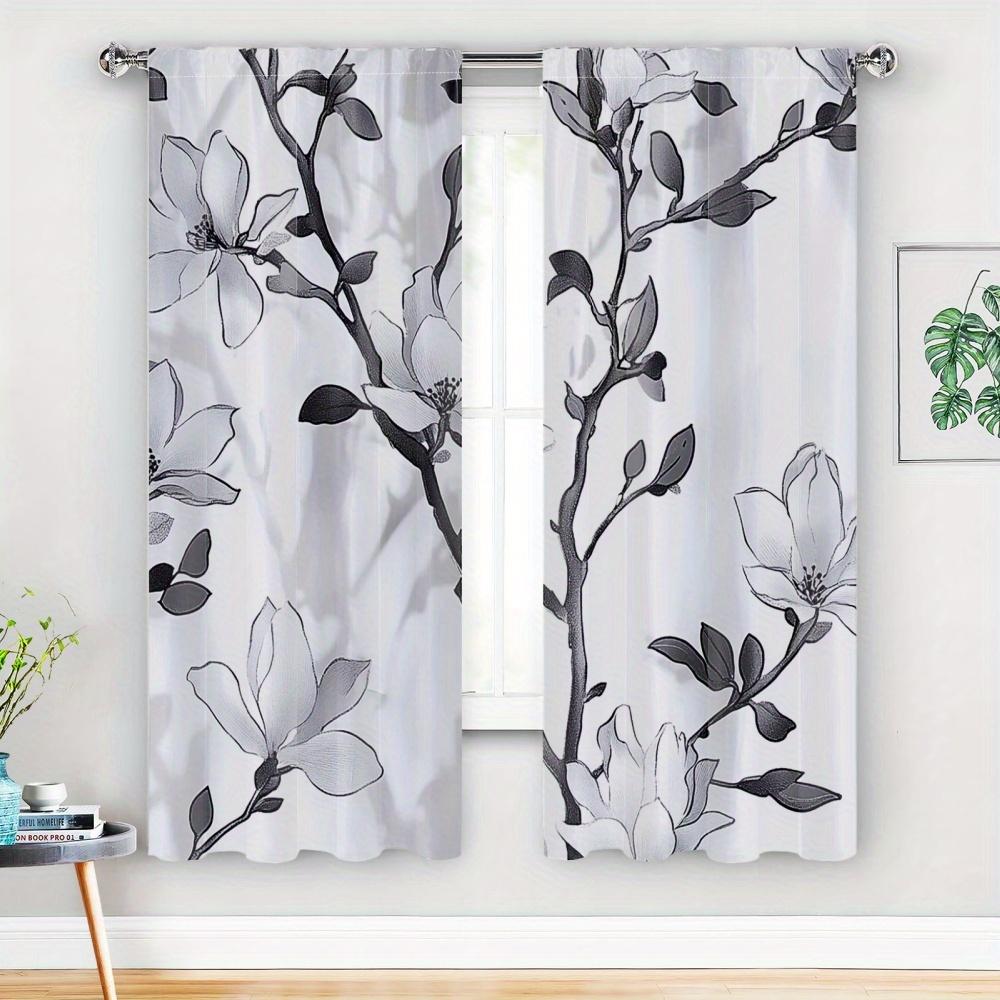 

2D Плоские 35x90 дюймов*2 шт. 2 шт. Классические Блэкаут Шторы Полиэстер с Растительным Дизайном Шторы для Спальни и Гостиной Термоизолирующие 100*130 Grommet Top 1pcs