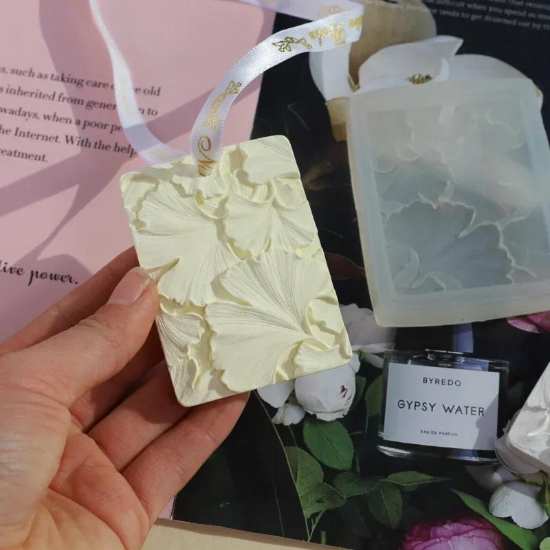 Daisy Flower Silicone Mold DIY Rectangle Scented Gypsum Pendant Ginkgo Leaf Handmade Aromatherapy Wax Tablets Soap Clay Molds
