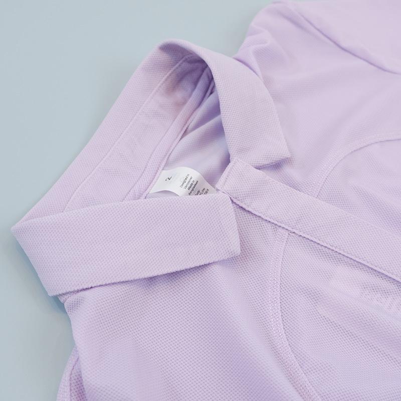 Women's Quick-Dry Polo Shirt - Breathable Moisture-Wicking Knit for Yoga & Fitness