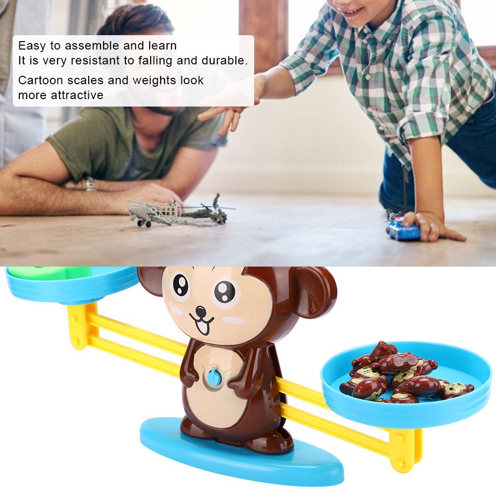 Digital Game Board Game Enlightenment Balance Scale Monkey Toy Children Educational GiftBrown