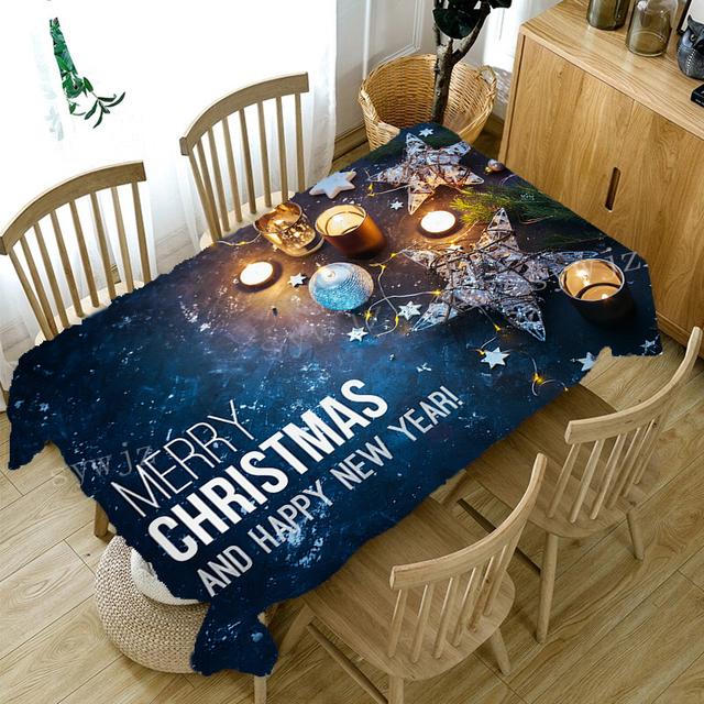 Christmas Snowflake Elk Tablecloth Antifouling Wedding Party Table Christmas Decoration Rectangular Coffee Table Tablecloth