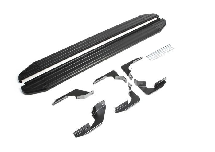 Marchepieds en aluminium - JJ-AUTOMOTIVE - Ford Ranger T6 - 2 pièces - ABE certificat - Noir
