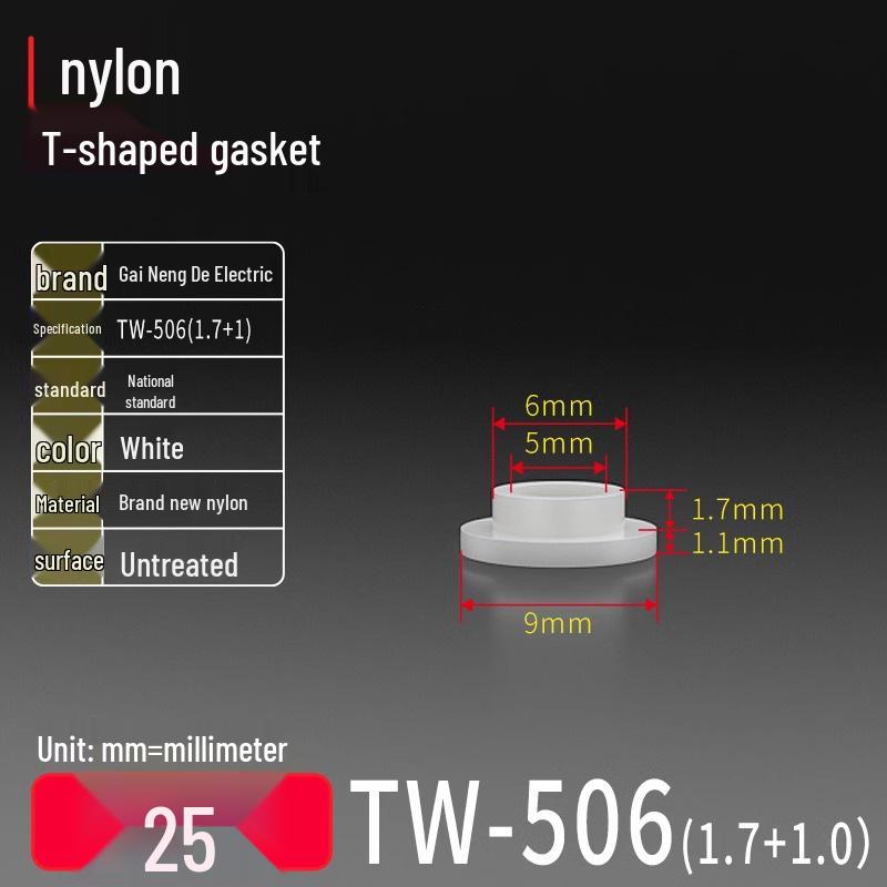 T-Shaped Nylon Gasket Ring Screw Shaft Sleeve with Concave-Convex Insulation Pad M2