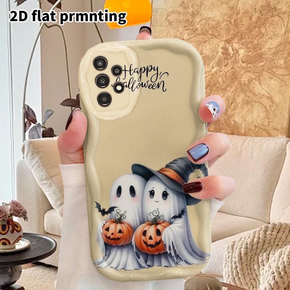 Phone Case: 2D Flat Samsung Galaxy A34 A35 M05 M06 S20 S22 S21 FE Plus 5G Protective Case, Couple Style, Ghost Companion, Christmas and Halloween Gift