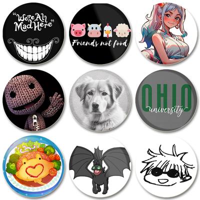 32/44/58mm Korilakkuma Katze Cartoon Mädchen Anstecknadeln Handgemachte runde Brosche für Kleidung Abzeichen Rucksack Dekoration Schmuck Kindergeschenk