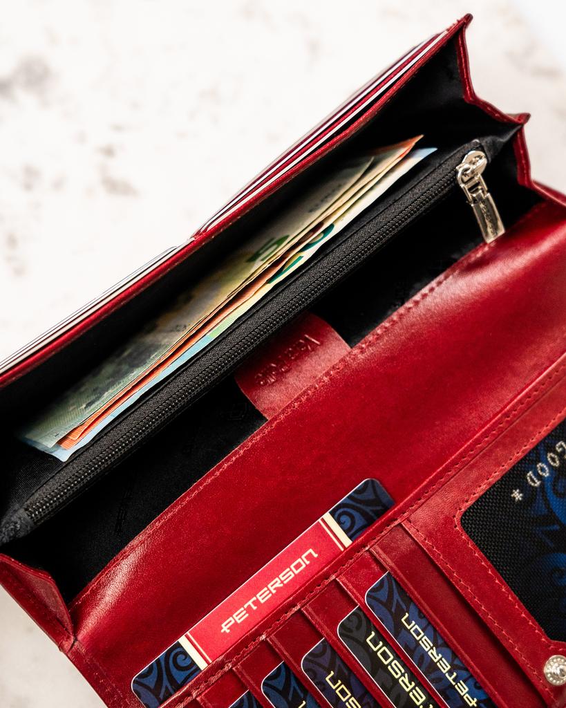 Women's leather wallet PTN 1680133-TVT-6561 Red