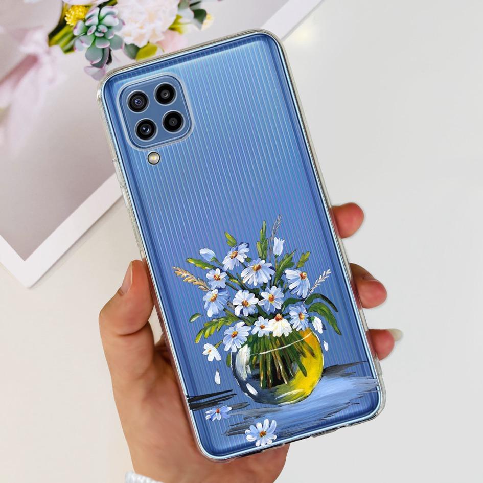 For Samsung M32 Case Galaxy M32 SM-M325F Cover Cute Fashion Flower Cartoon Soft Cases For Samsung M22 F22 M52 5G SM-M526B Bumper