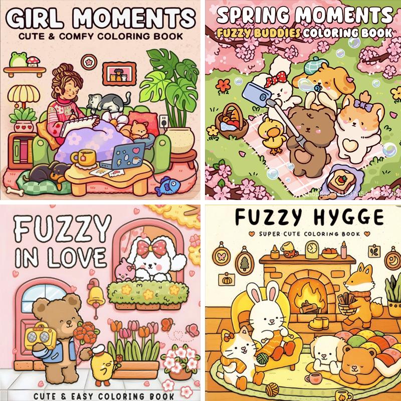 Libro da colorare a tema amore per San Valentino, stile cartone animato, per Adulti e Adolescenti