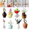 5/8Pcs Mini Ceramic Vases Magnets Set Strong Magnetic Bud Vases for Fridge Decoration And Office Use No Plant Included