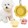 BPA Free Collapsible Dog Bowl Flower Shape Portable Pet Travel Feeder Easy To Clean with Carabiner Folding Silicone Dish