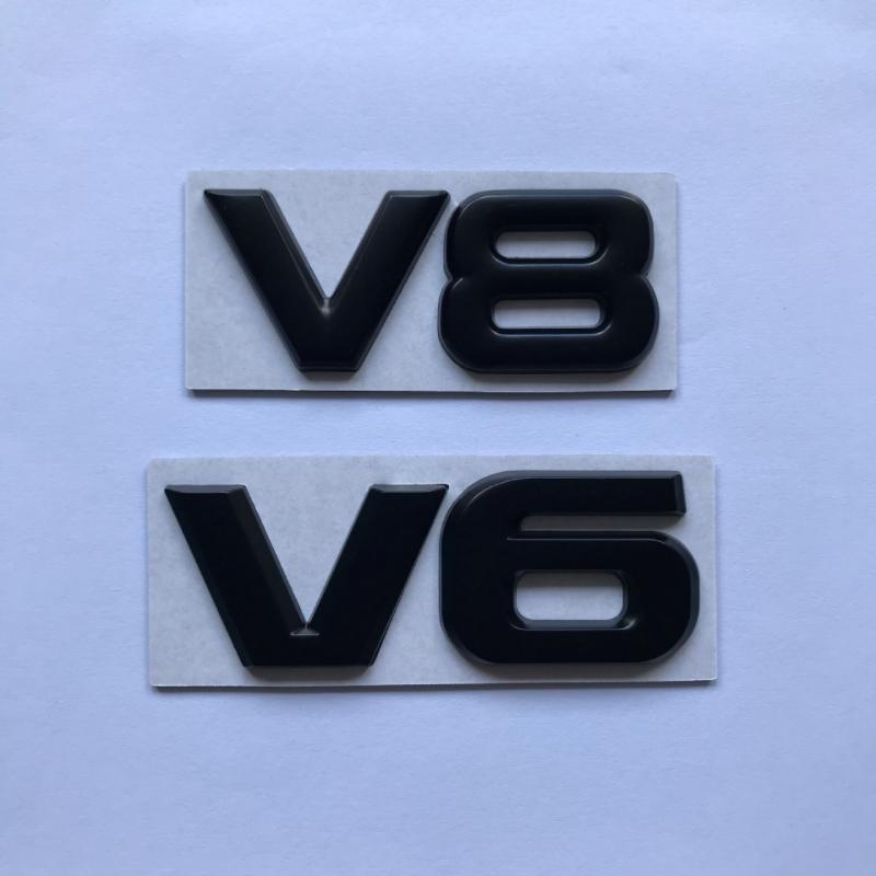 Car Styling 3D Metal V6 V8 Car Sticker Emblem Badge V6 V8 Emblem Badge Nameplate Sticker Decal Replacement auto Accessories