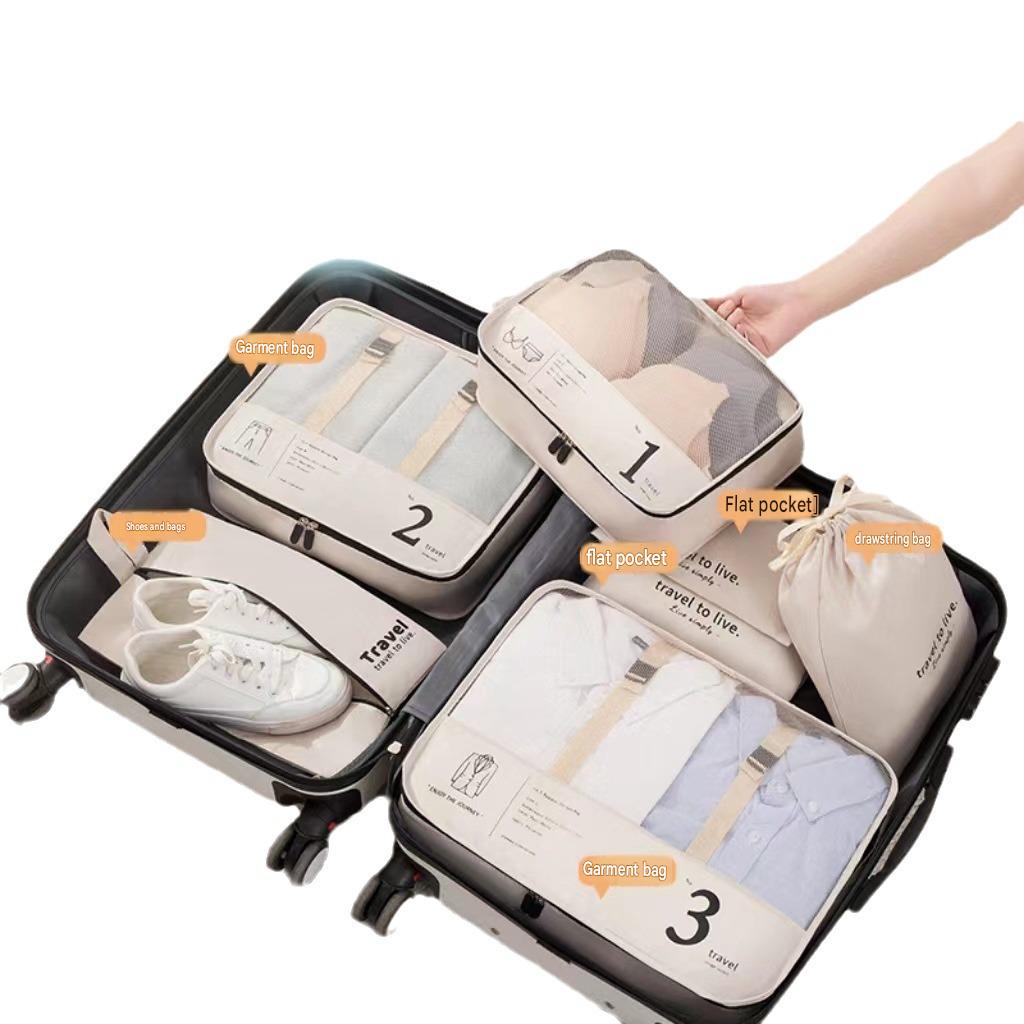 Travel Storage Bags 7 Piece Set Luggage Organizer Cubes for Clothes Underwear Portable Packing Cubes Suitcase Accessories