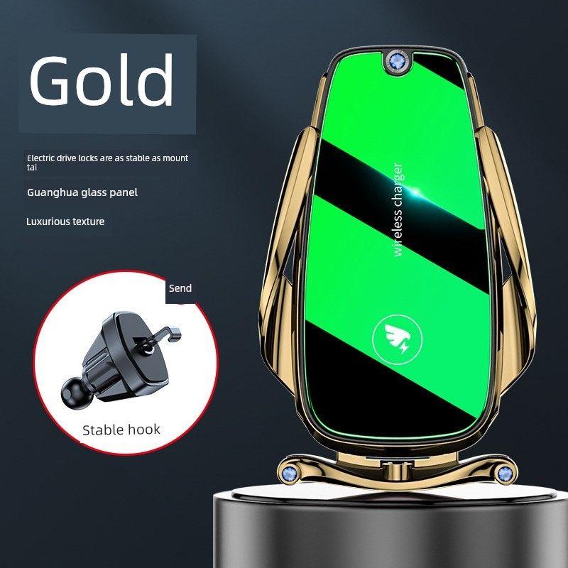 A20 Car Wireless Charger Phone Holder Magnetic Charging Universal 15W Navigation Automatic Sensing Car Mount Gold