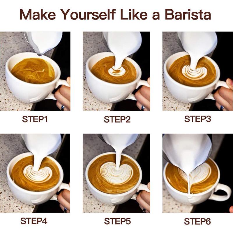 Roostevabast terasest espressotass Piimavahustaja Kohvitass Cappuccino Koorpiimavahu Kruus Piimavahustamiskann Thermo Latte Art