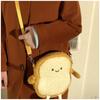 Cute Toast Bread Plush Crossbody Bag Cartoon Smiley Face Phone Wallet Purse For Women Girls Shoulder Handbag