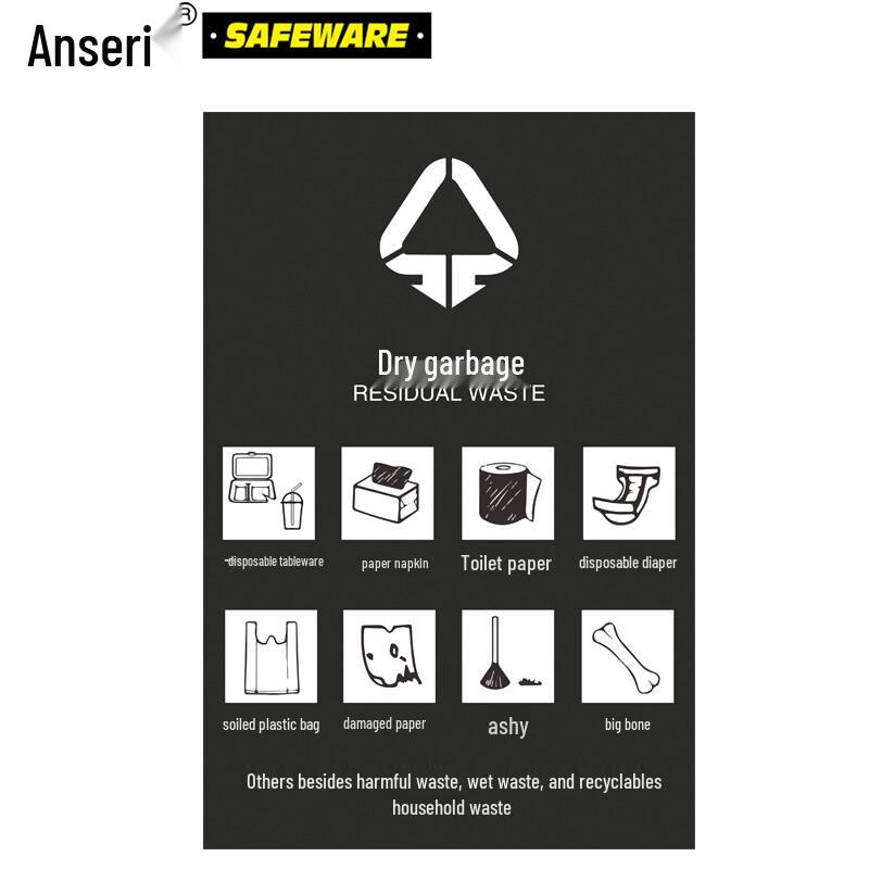 Dry Waste Classification Sign 20x30cm