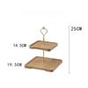 Double-layer Tray 1PC Square Wooden Cake Fruit Display Dessert Rack Afternoon Tea Snacks Tableware Household
