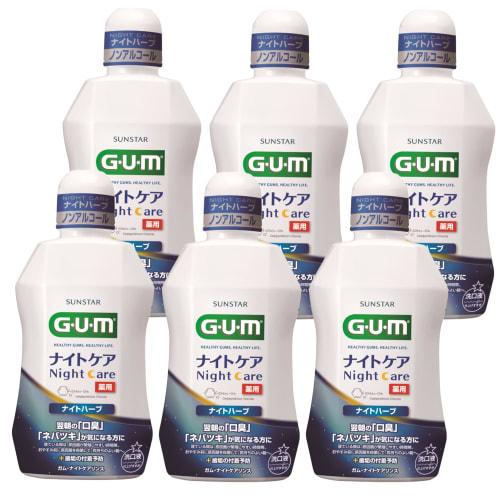 

Bulk Purchase: GUM Mouthwash, Night Care, Medicated Mouthwash for Bad Breath, Herbal Type, Alcohol-Free, Mild, 450ml x 6 Bottles