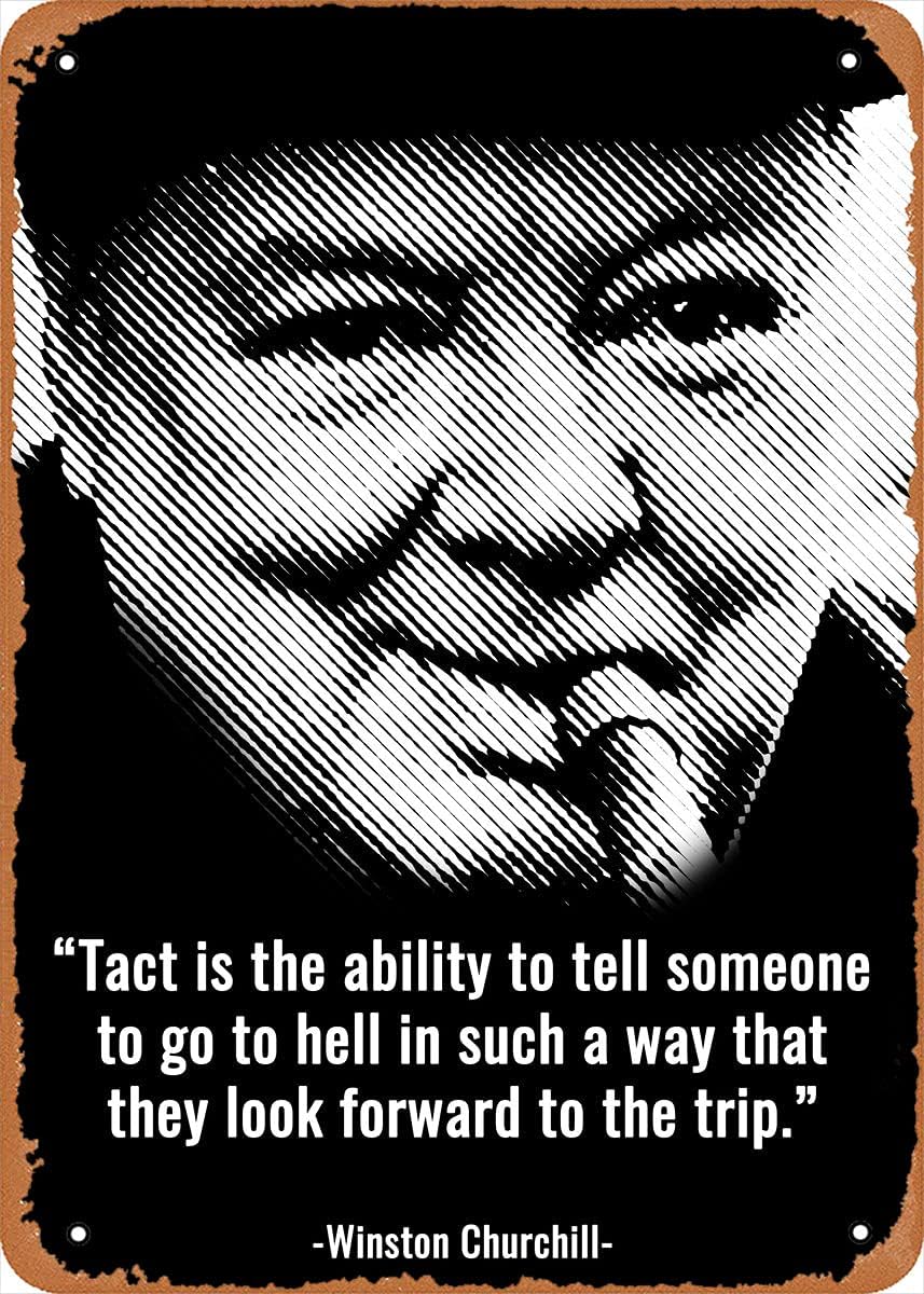 Quotes Churchill Quotes Inspiration Retro Vintage Decorative Metal Tin Sign 20x30cm(7.8x11.8inch)