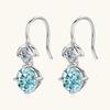 Silvere Glam Fashionable And Elegant Mermaid Princess Blue Tears Moissanite Ear Hook Personalized Design Earrings S925 Sterling Silver Earrings