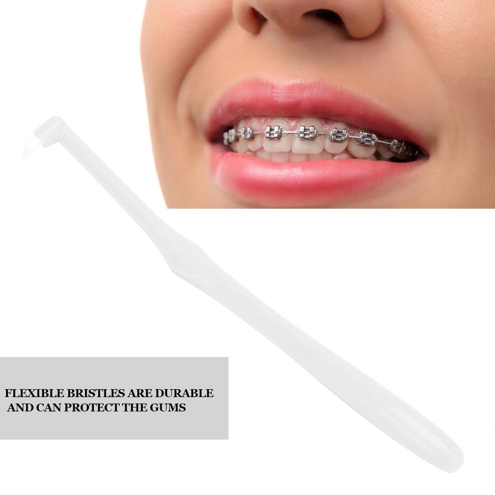 3pcs Orthodontic Toothbrush Small Head Teeth Braces Dental Cleaning ToothbrushWhite