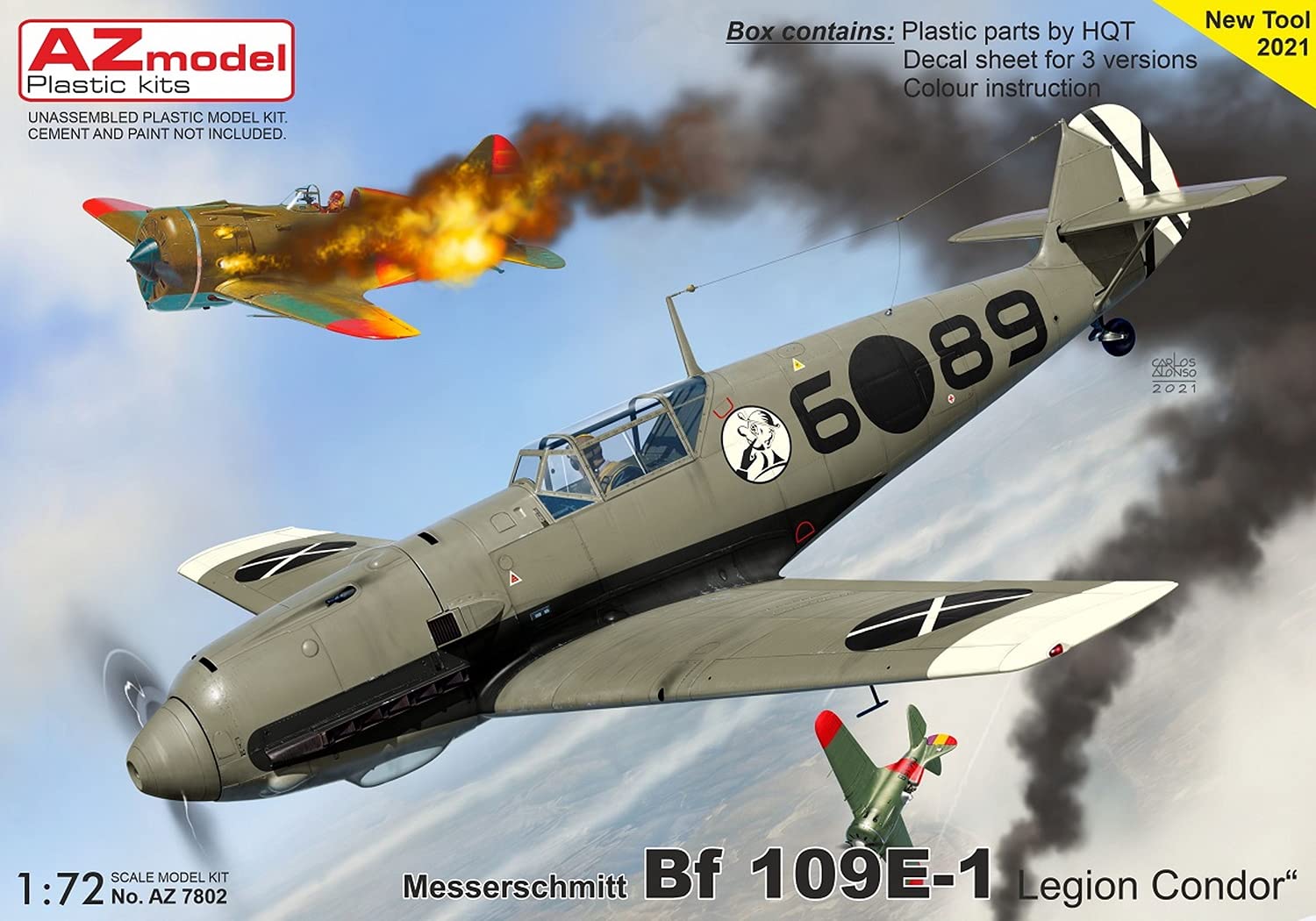 

AZmodel AZ model German Air Force Messerschmitt Condor Legion plastic model AZM7802 1/72 Bf109E-1