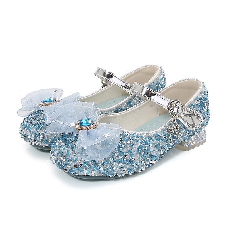Mädchen Prinzessin Lederschuhe Frühling Herbst Luxus Pailletten Kinder Hohe Absätze Elegant Kinder Lässig Hochzeitspartyschuhe Vielseitig
