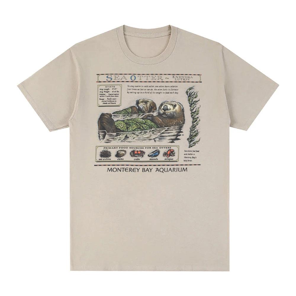 Monterey Bay Aquarium Sea Otter T-Shirt Otter Merch Shirt Unisex Casual Crew Neck Short Sleeve Graphic Tee Fashion T Shirts