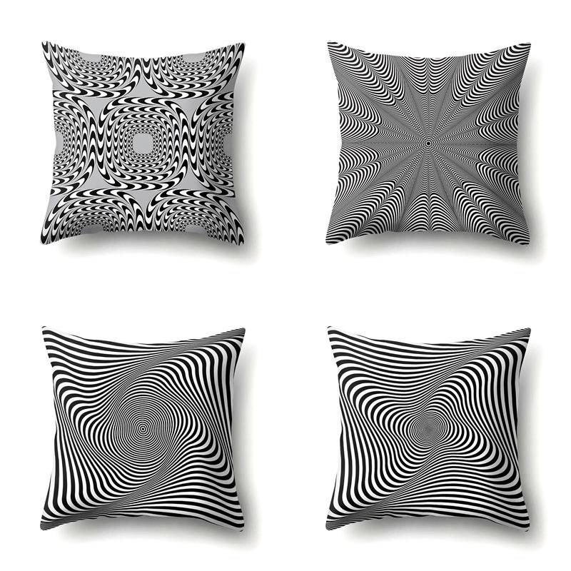 Gray Nordic Retro Ins Light Luxury Polyester Pillowcase Car Decoration Home Printed Waist Rest Pillowcase