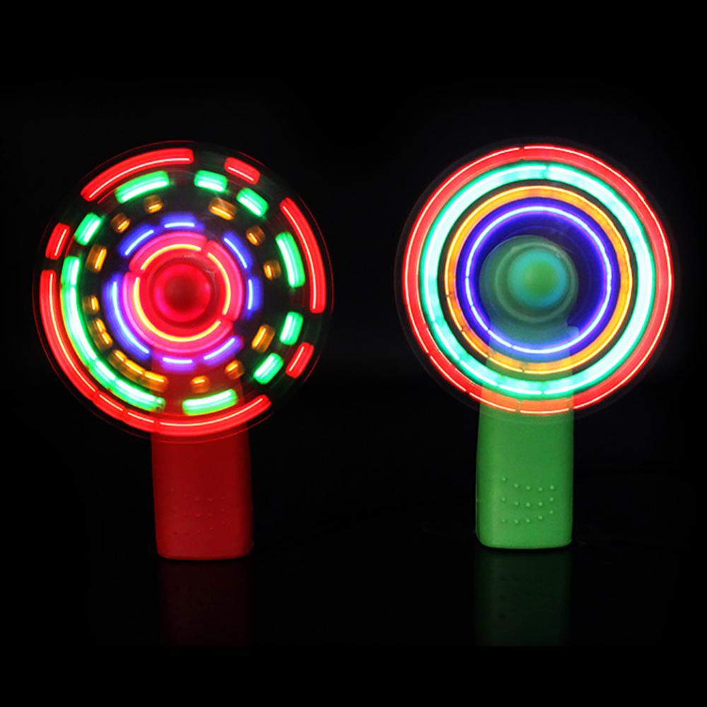 LED leuchtende Windmühle Spielzeug Blinkendes Aufleuchtender Ventilator Kinderspielzeug Geschenk Mini Handheld Kühlventilator Wechselndes LED-Licht Konzert Requisiten Spielzeug