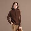Women's 100% Wool Half-Zip Cable Knit Sweater