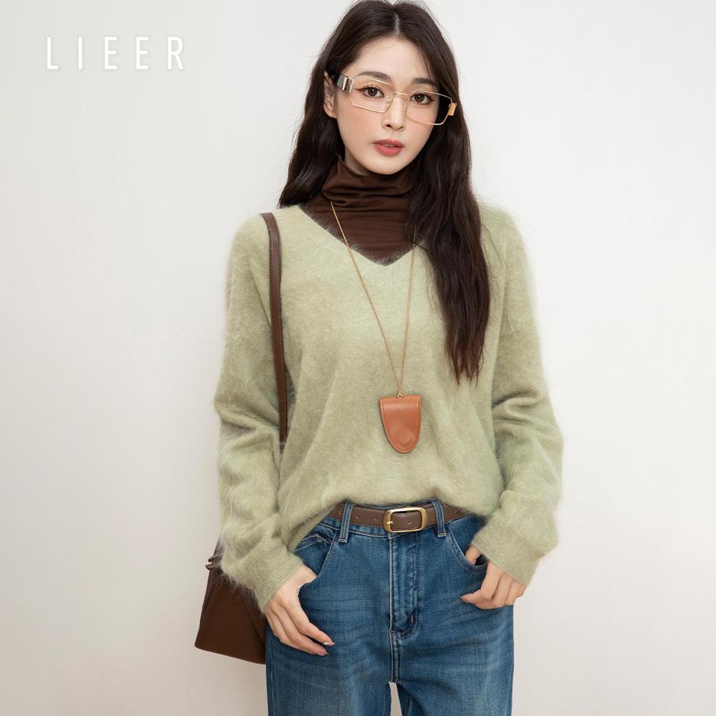 Women's Super Heavyweight Cashmere Blend Sweater with Faux Fur Fluff