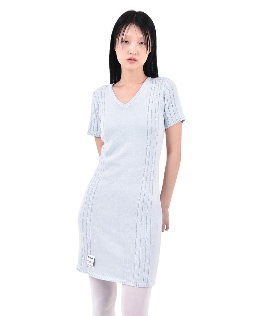 KATHARSIS Mini Cable Knit Dress Sky Bl_One Size
