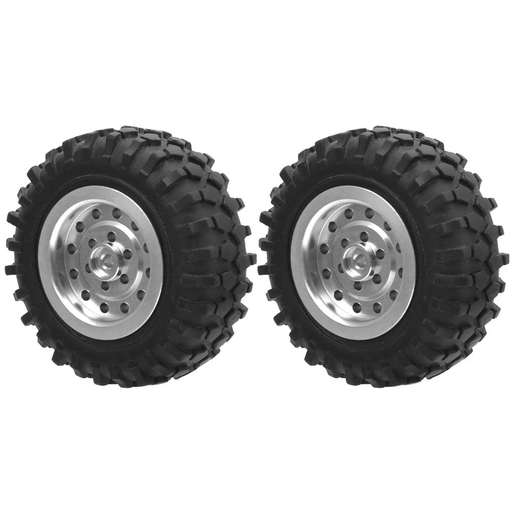 55mm2.2in RC Truck Tires with Screw Aluminium Alloy Rubber AntiSkid for WPL D12 110(Red R )
