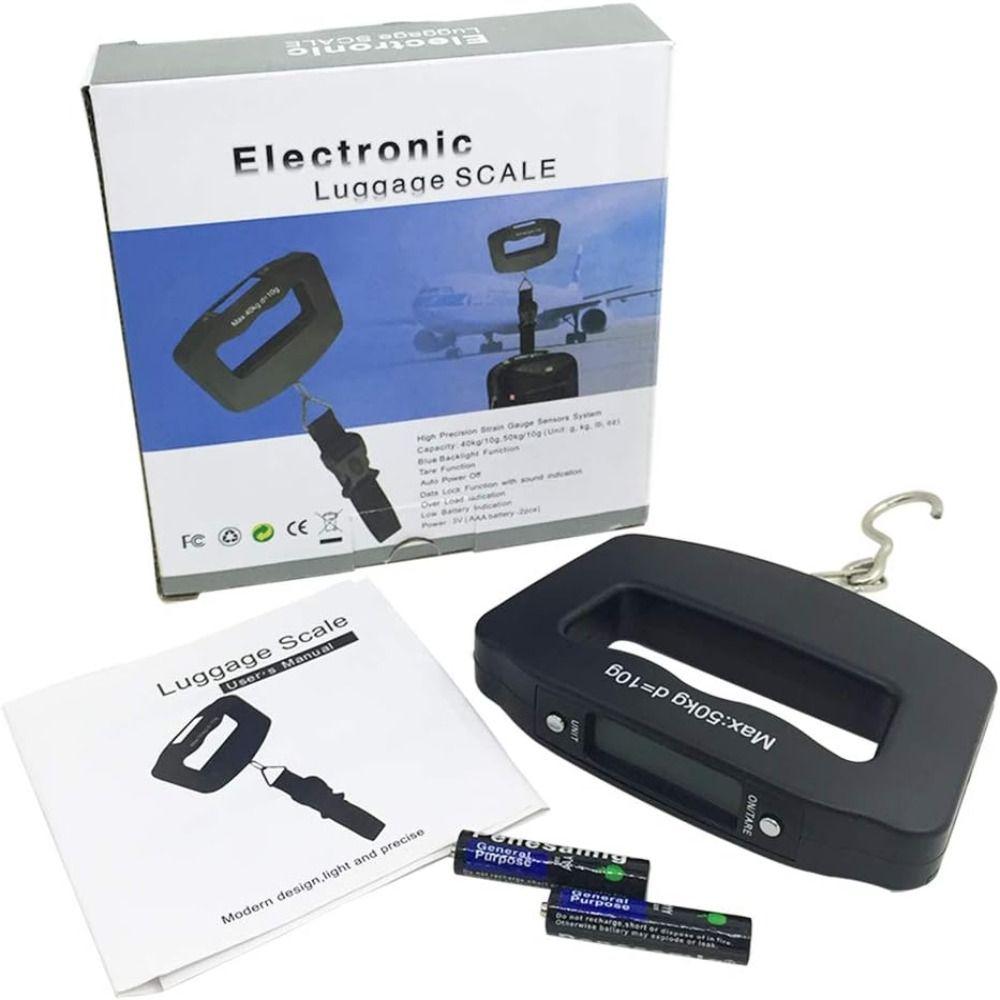Plastics Luggage Scale Black Weight Scale Large Handle Travel Hanging Scales  Checked Luggage