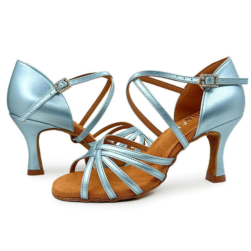 Modne Damskie Buty do Tańca Towarzyskiego Balowego Latin Tango Walc Cha Cha PU Obcas Wysoki 8CM