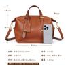 2026 Retro Solid Color Genuine Leather Handbag, Large Capacity, Design Boston Bag, Crossbody Women Designer Luxury Bag